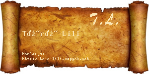 Törő Lili névjegykártya
