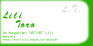 lili toro business card